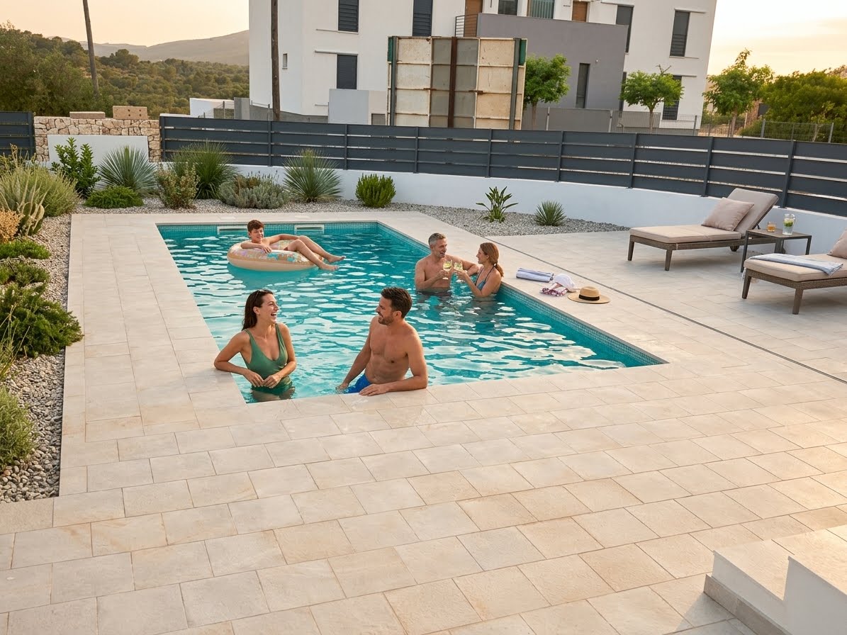 Instalaciones tecnicas de fontaneria y electricidad para piscina de obra en Mallorca Fontyreg