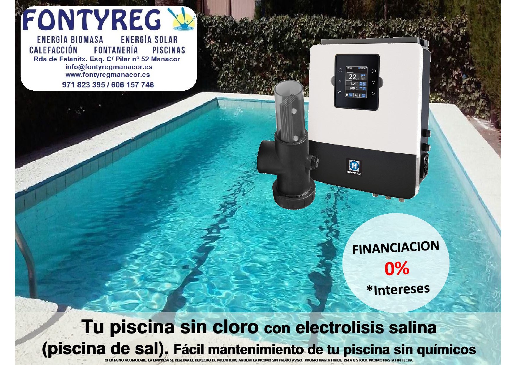 Electrólisis salina Manacor-Mallorca, piscina de sal, bomba dosificadora ph liquido,